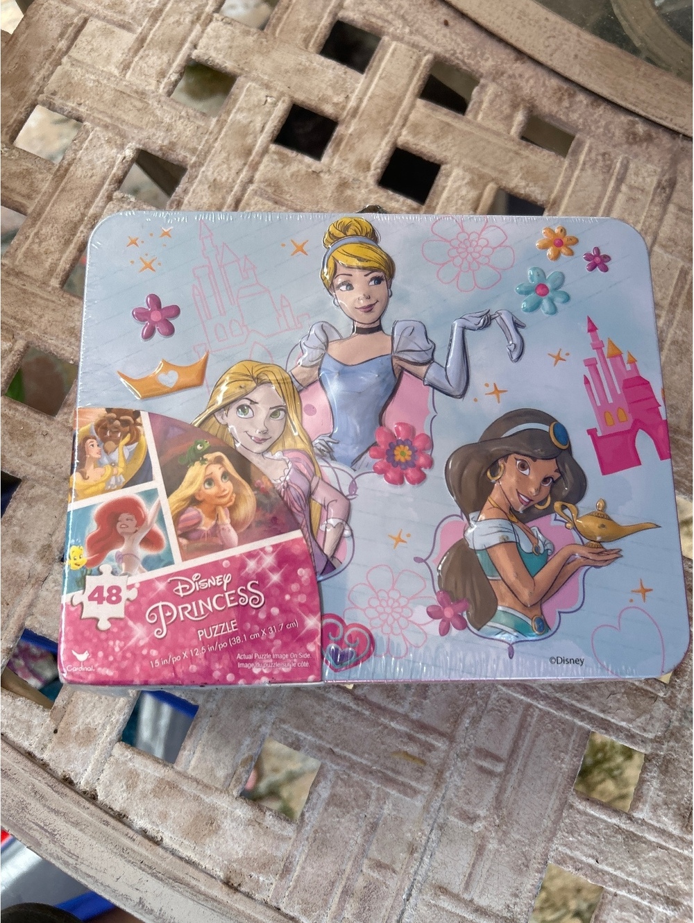 Disney Princess 48-Piece Puzzle Tin - Rapunzel, Cinderella, Jasmine